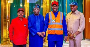 President Bola Tinubu with labour leaders