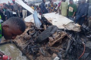 Scene of Lagos helicopter crash